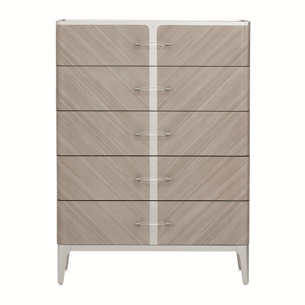 Lanterna Silver Mist Highboy Vertical Chest from Michael Amini - Luna Furniture