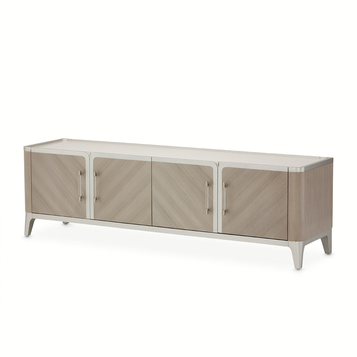 Lanterna Silver Mist Media Cabinet from Michael Amini - Luna Furniture
