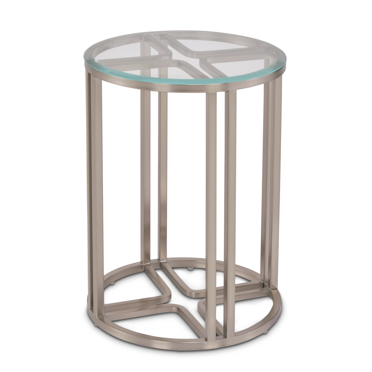 Lanterna Silver Mist Chairside Table from Michael Amini - Luna Furniture