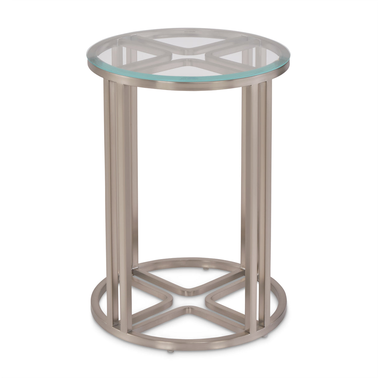 Lanterna Silver Mist Chairside Table from Michael Amini - Luna Furniture