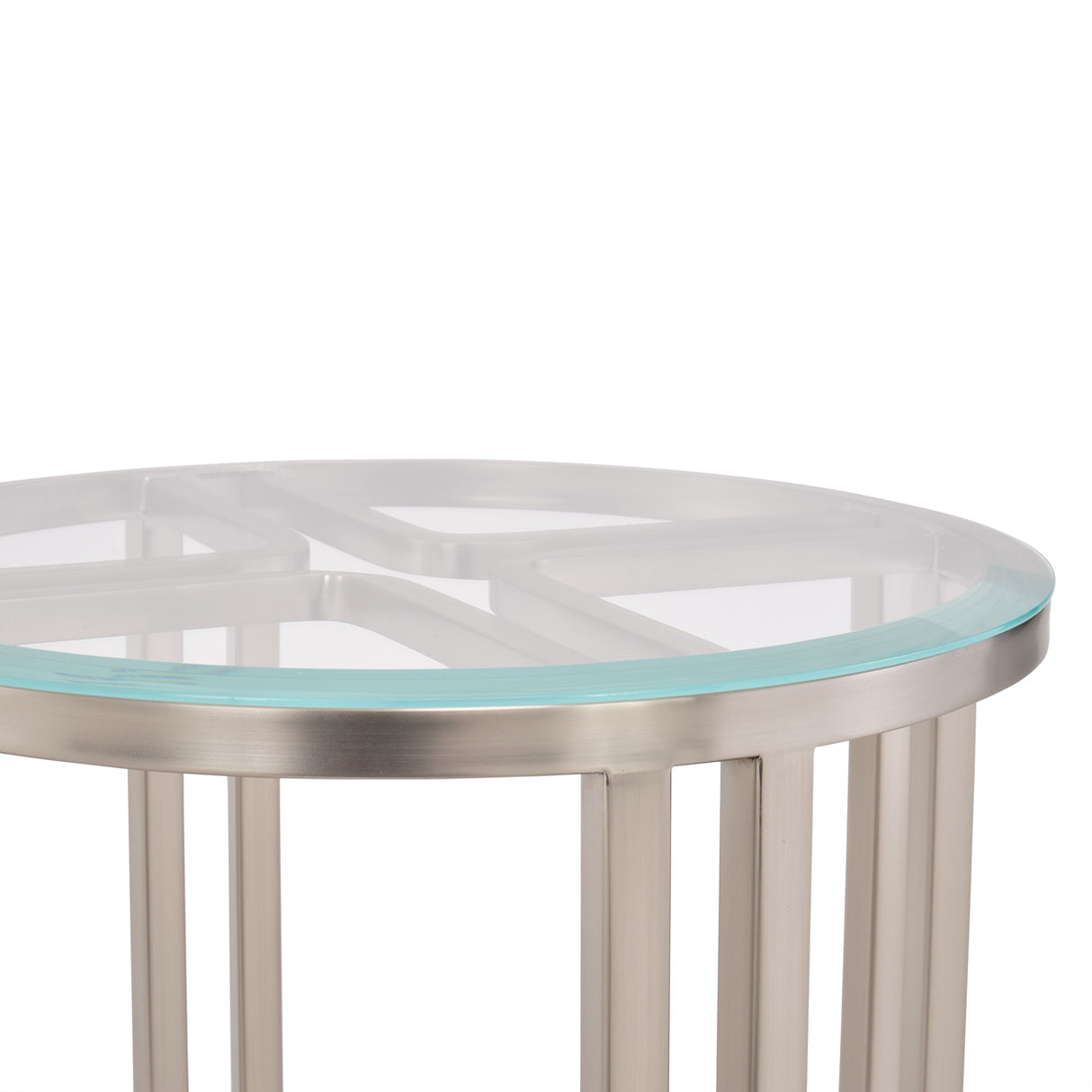 Lanterna Silver Mist Chairside Table from Michael Amini - Luna Furniture