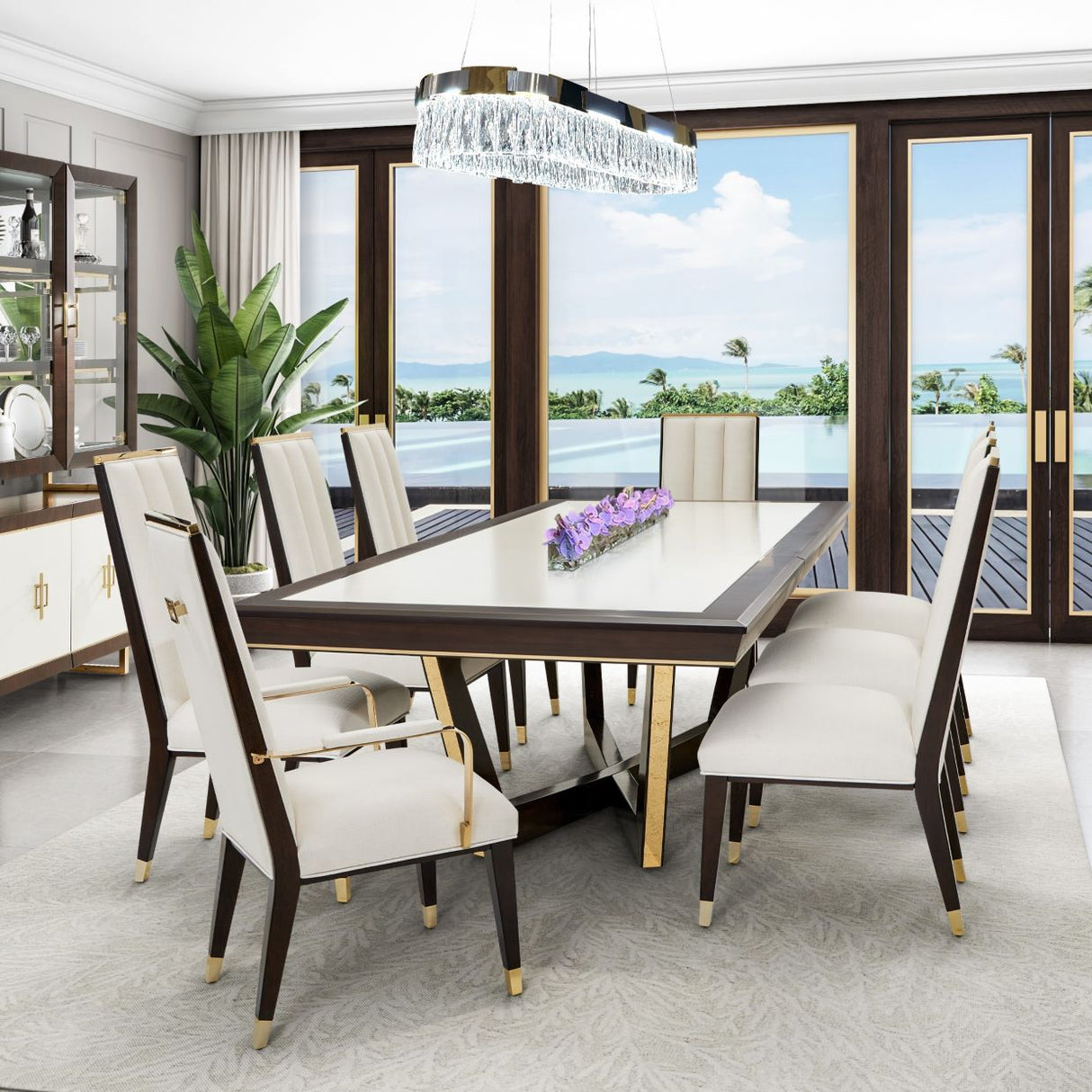 Belmont Place Espresso Rectangular Dining Table from Michael Amini - Luna Furniture