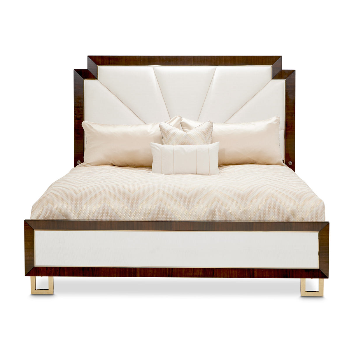 Belmont Place Espresso Queen Upholstered Bed from Michael Amini - Luna Furniture