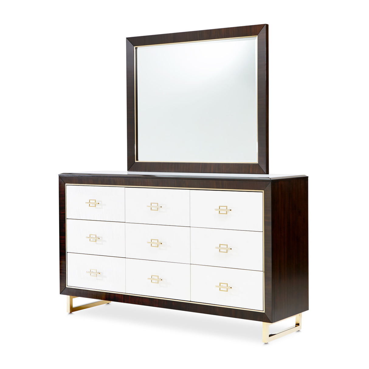 Belmont Place Espresso Dresser With Mirror from Michael Amini - Luna Furniture