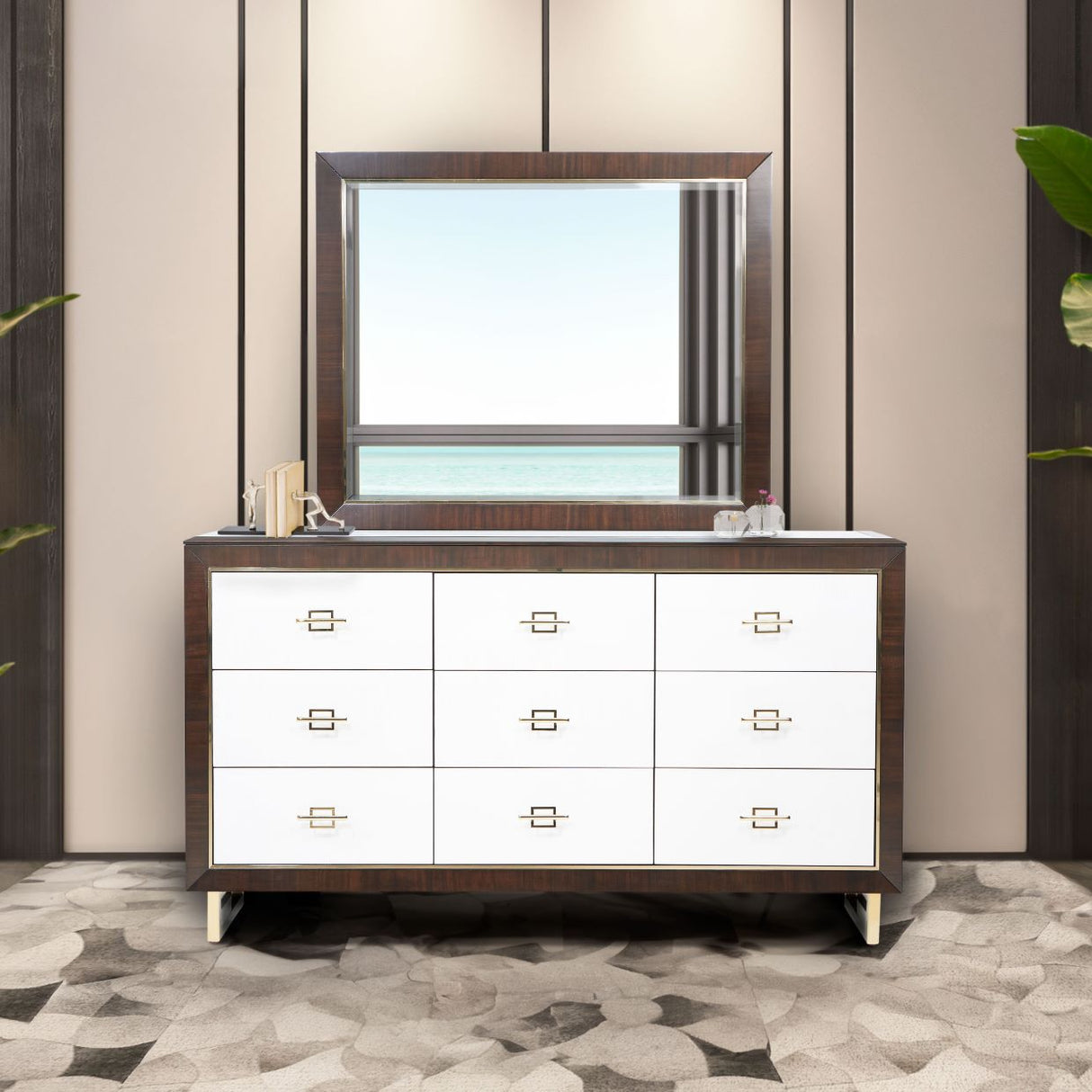 Belmont Place Espresso Dresser With Mirror from Michael Amini - Luna Furniture