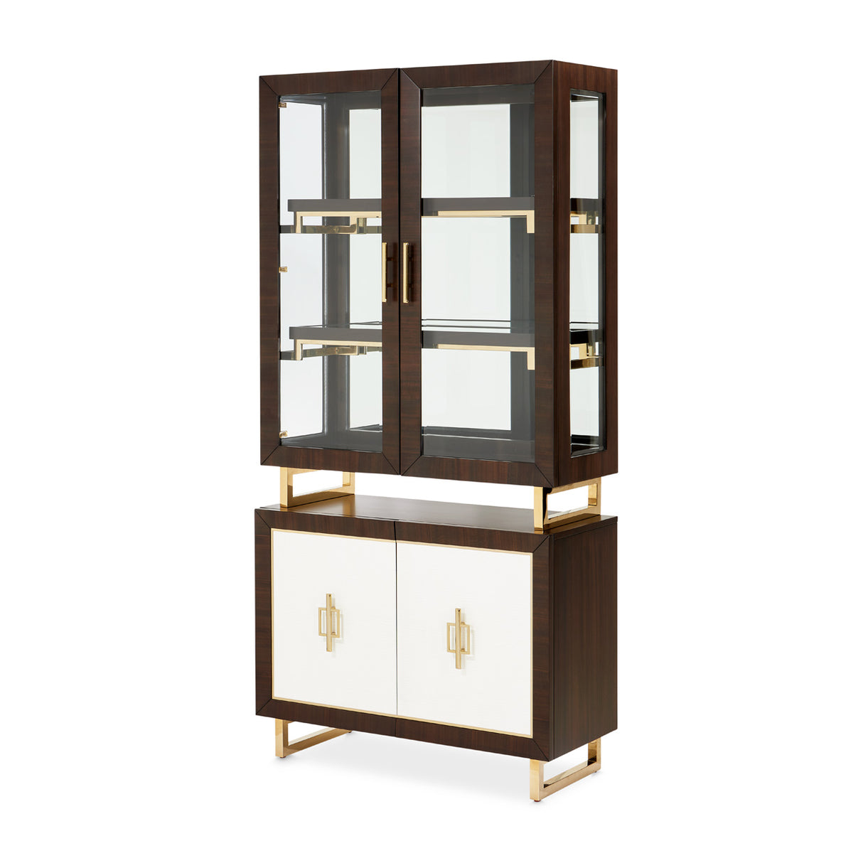 Belmont Place Espresso Display Cabinet from Michael Amini - Luna Furniture