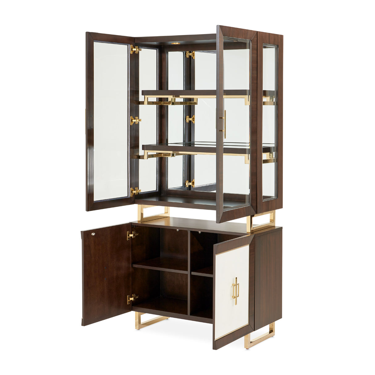Belmont Place Espresso Display Cabinet from Michael Amini - Luna Furniture