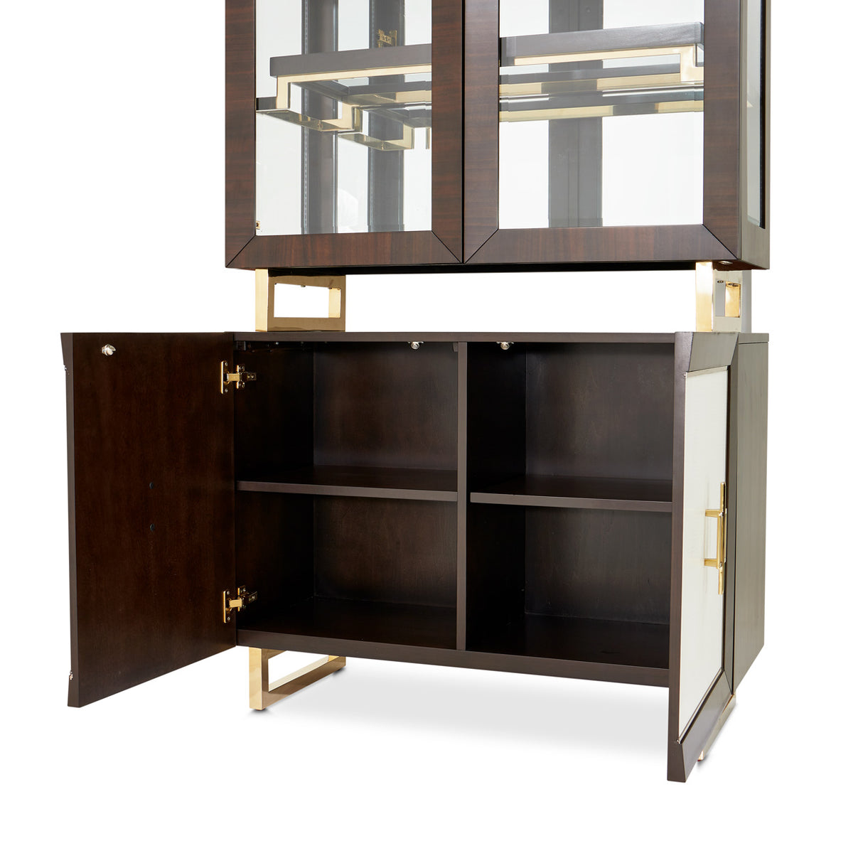 Belmont Place Espresso Display Cabinet from Michael Amini - Luna Furniture