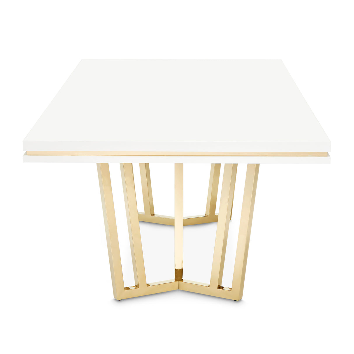 Palm Gate Cloud White Rectangular Dining Table from Michael Amini - Luna Furniture