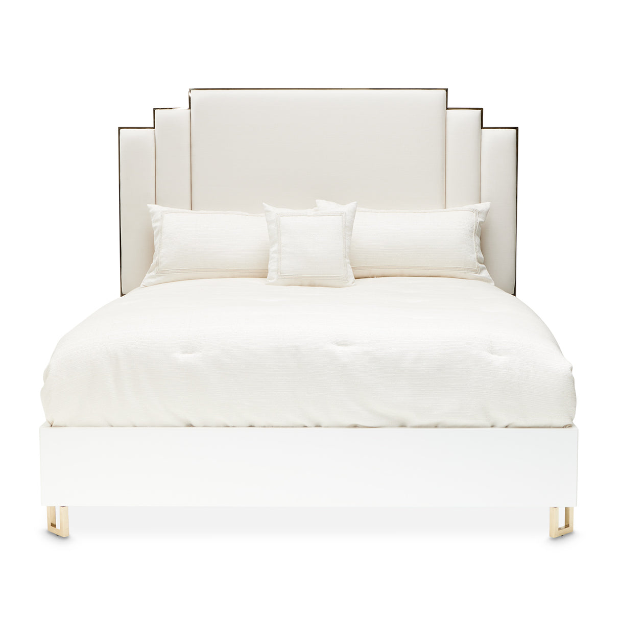 Palm Gate Cloud White Queen Platform Bed from Michael Amini - Luna Furniture
