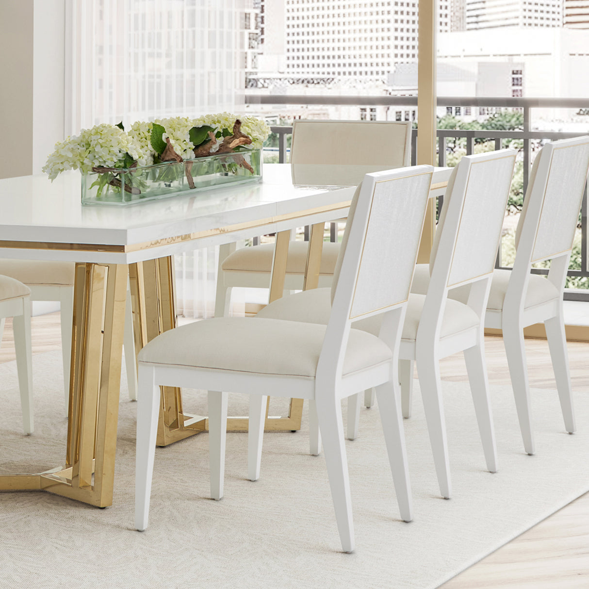 Palm Gate Cloud White Dining Side Chair from Michael Amini - Luna Furniture