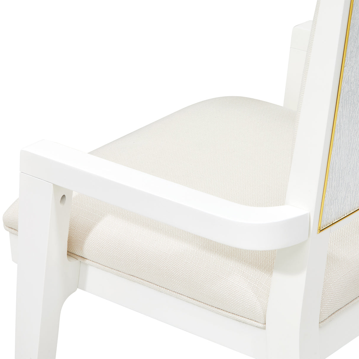 Palm Gate Cloud White Dining Arm Chair from Michael Amini - Luna Furniture