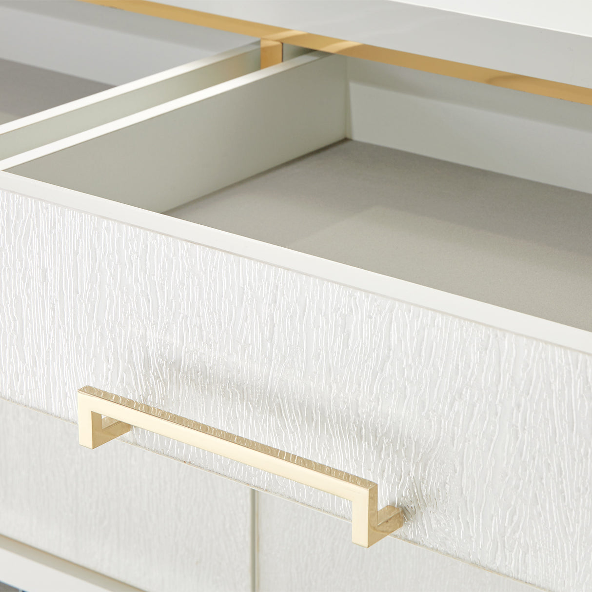 Palm Gate Cloud White Media Cabinet from Michael Amini - Luna Furniture