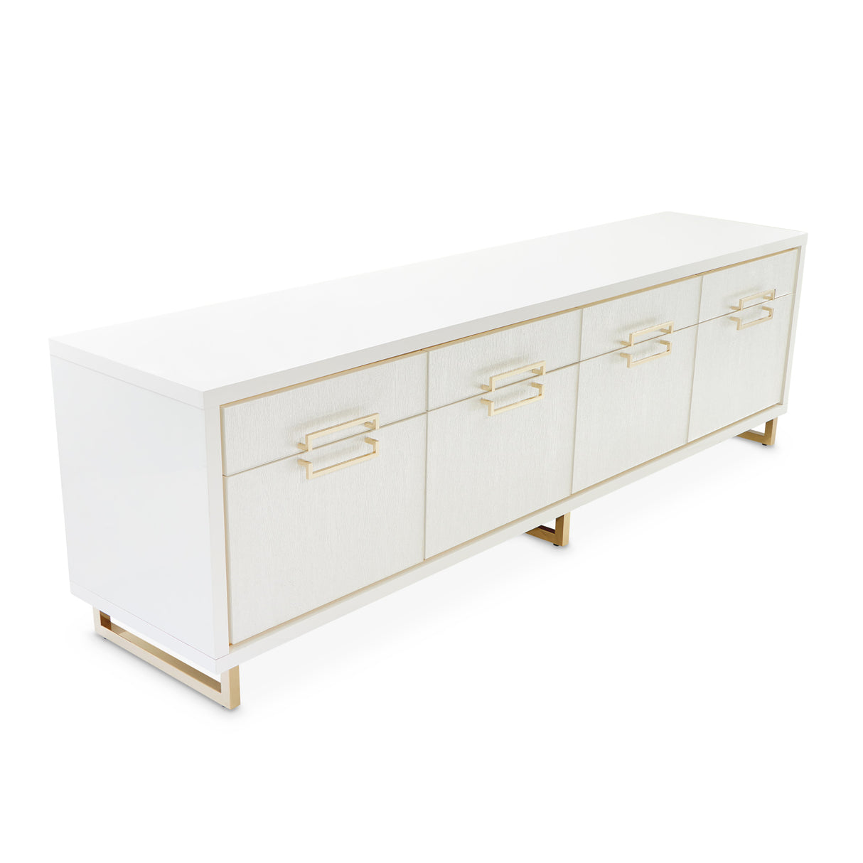 Palm Gate Cloud White Media Cabinet from Michael Amini - Luna Furniture