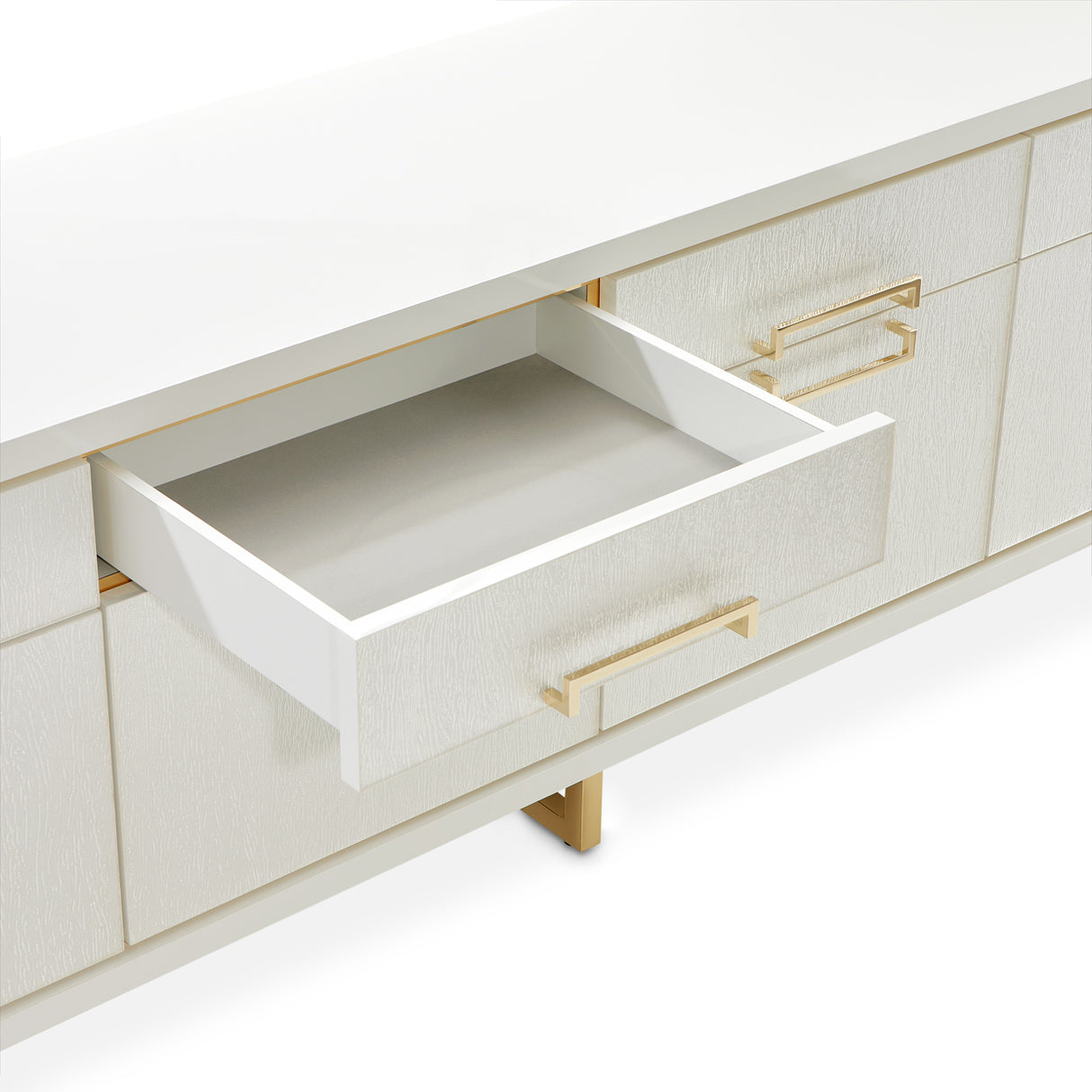 Palm Gate Cloud White Media Cabinet from Michael Amini - Luna Furniture