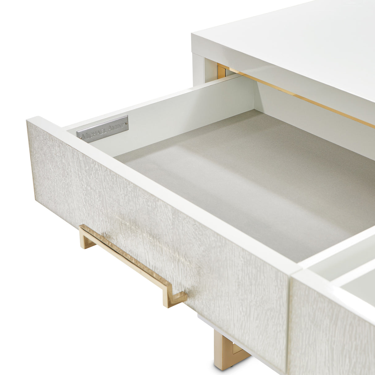 Palm Gate Cloud White Media Cabinet from Michael Amini - Luna Furniture