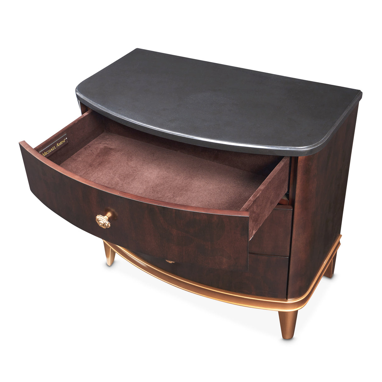 Camellia Field Pecan Warm Pecan Camellia Field Nightstand Warm Pecan from Michael Amini - Luna Furniture