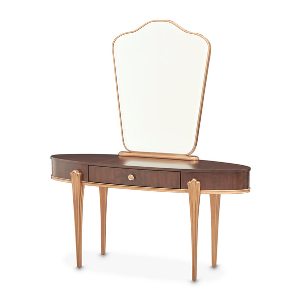 Camellia Field Pecan Warm Pecan Vanity With Mirror