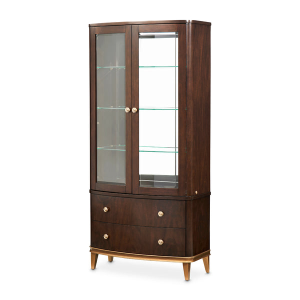 Camellia Field Pecan Warm Pecan Camellia Field Display Cabinet 2pc Warm Pecan
