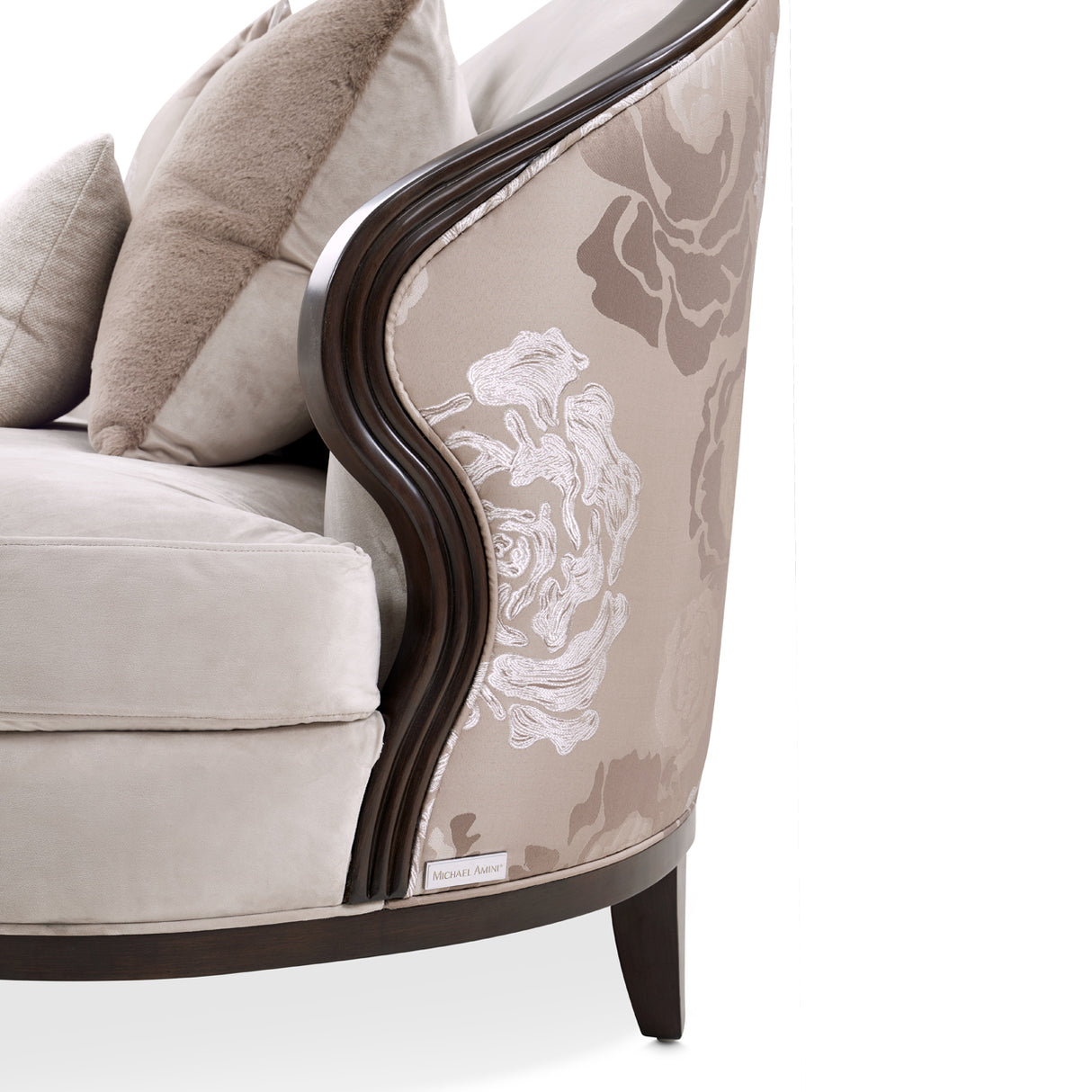 Camellia Field Pecan Warm Pecan Camellia Field Asymmetrical Sofa Linen Warm Pecan from Michael Amini - Luna Furniture