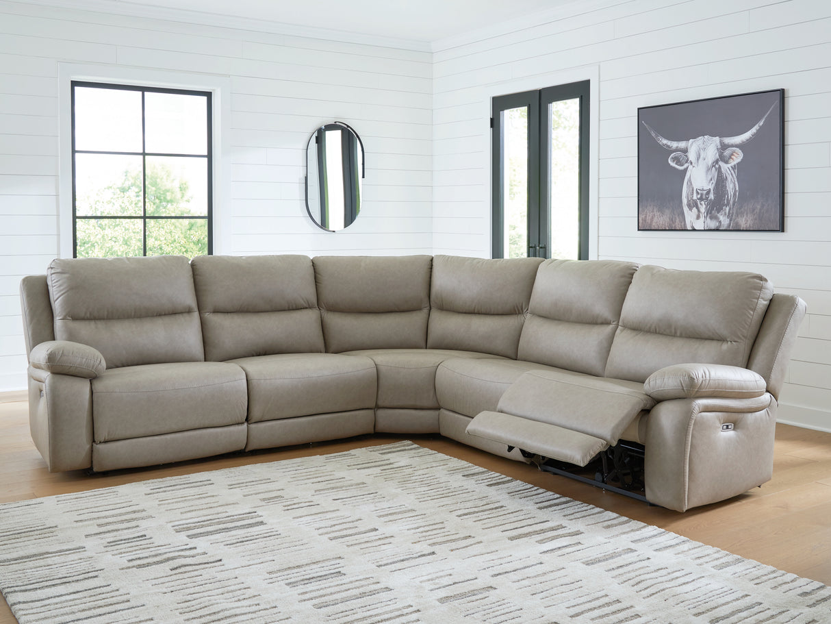 Narwhal Place Pebble 5-Piece Power Reclining Sectional from Ashley - Luna Furniture