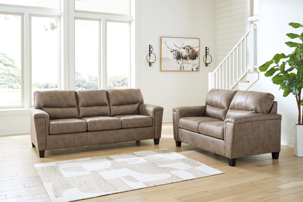Navi Sofa and Loveseat in Fossil from Ashley - Luna Furniture