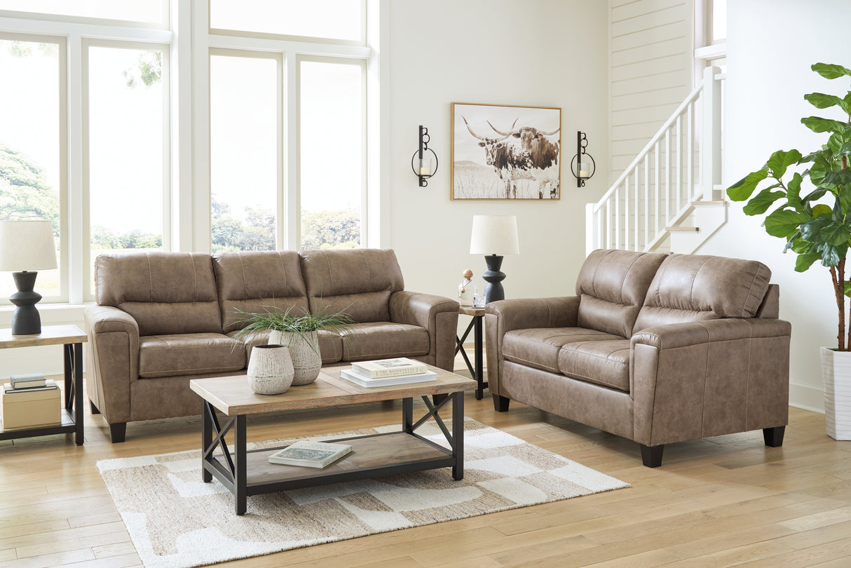Navi Sofa and Loveseat in Fossil from Ashley - Luna Furniture