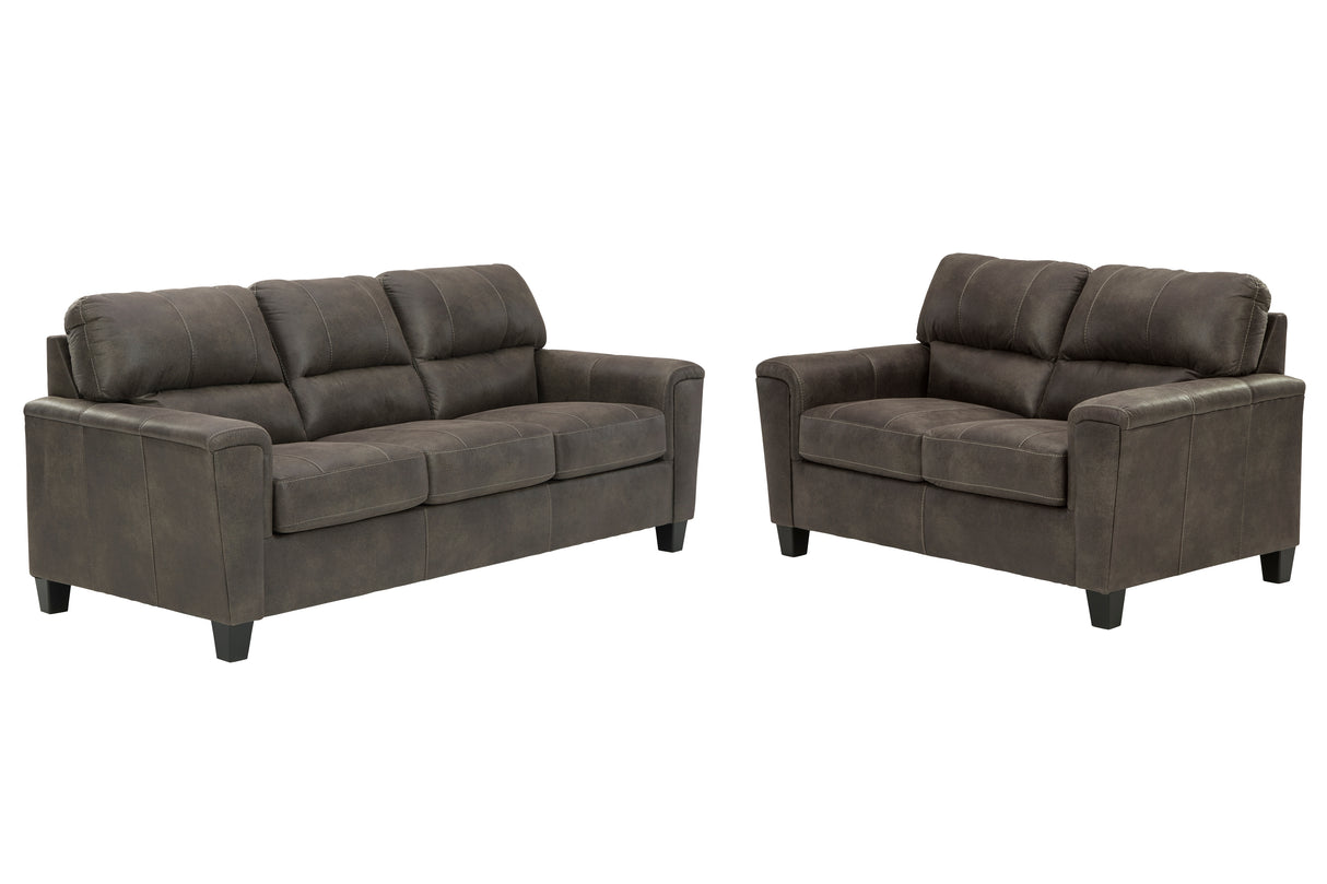 Navi Sofa and Loveseat in Smoke from Ashley - Luna Furniture