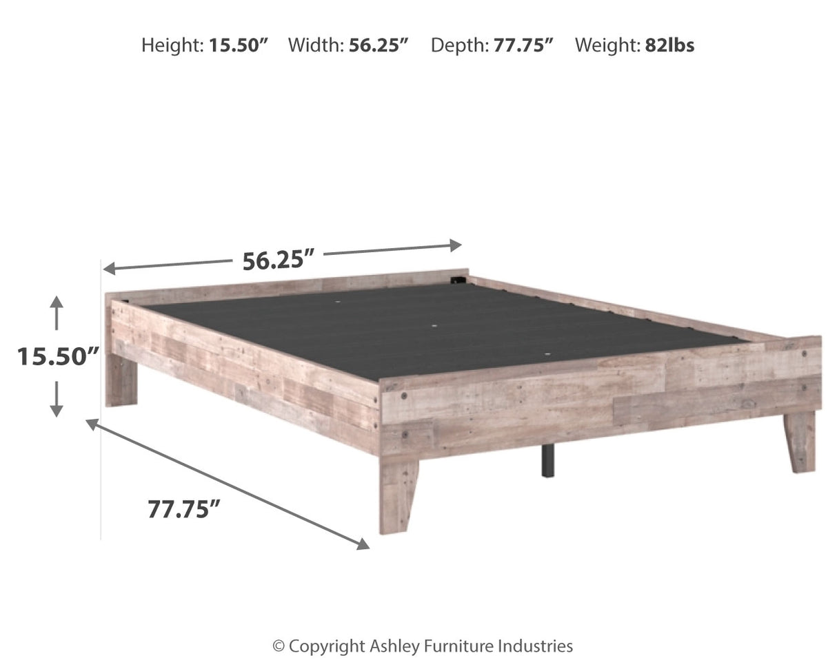 Neilsville Full Platform Bed with Mattress in Whitewash from Ashley - Luna Furniture