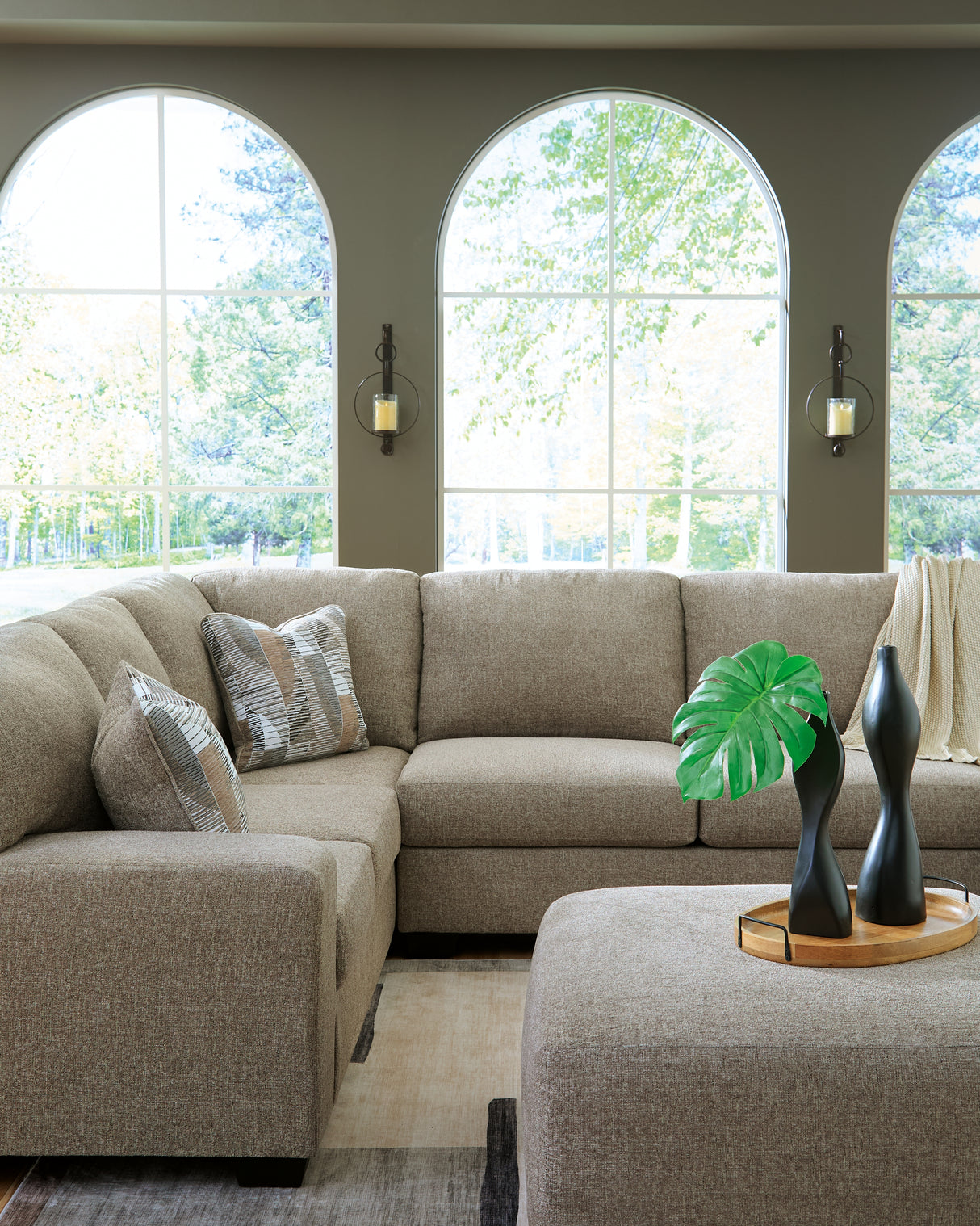 Newellen 3-Piece Sectional and Oversized Ottoman from Ashley - Luna Furniture