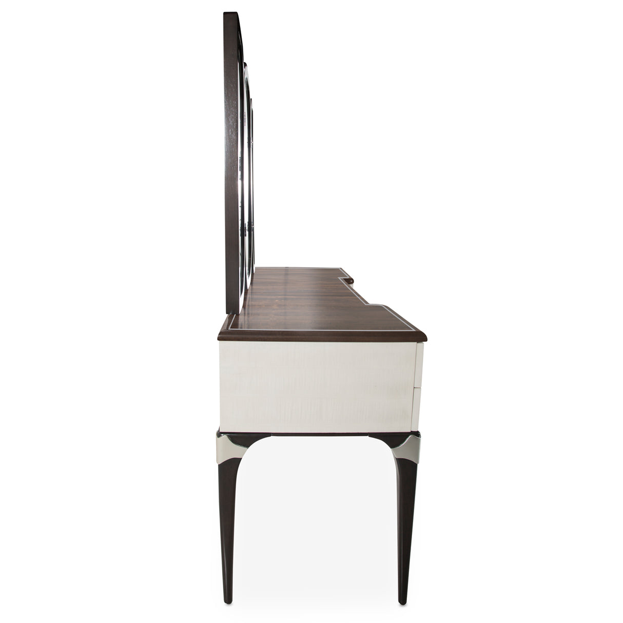 Paris Chic Espresso Vanity Desk With Mirror from Michael Amini - Luna Furniture