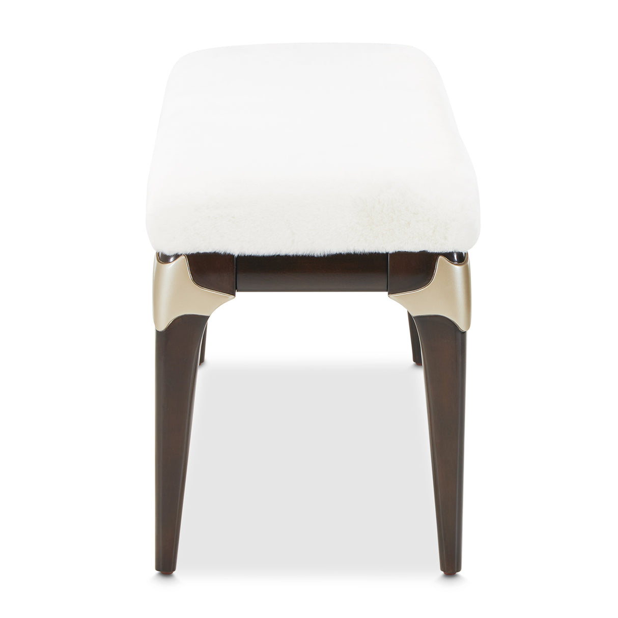 Paris Chic Espresso Faux-fur Accent Bench from Michael Amini - Luna Furniture