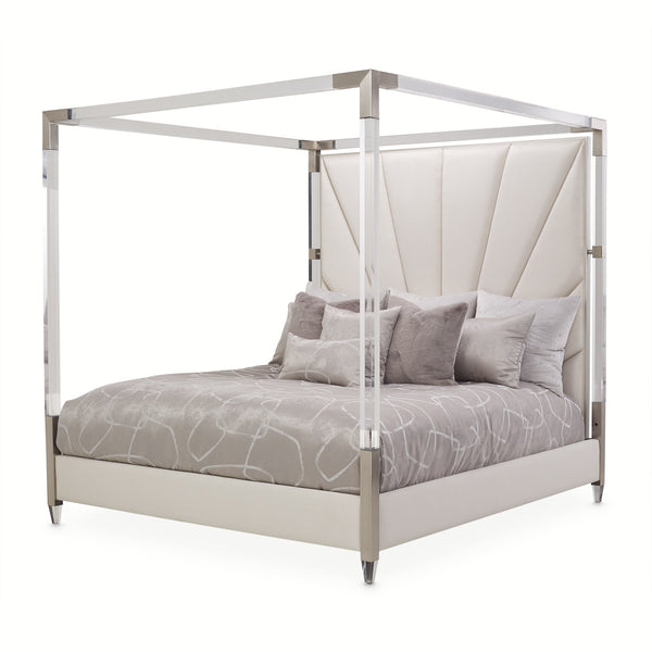 Penthouse-92 Ash Gray Eastern King Canopy Bed