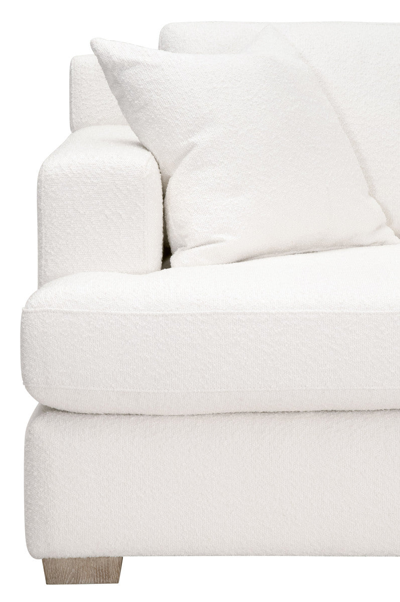 Dean 92" California Casual Sofa in Livesmart Boucle-Snow, Natural Gray Oak from Essentials For Living - Luna Furniture