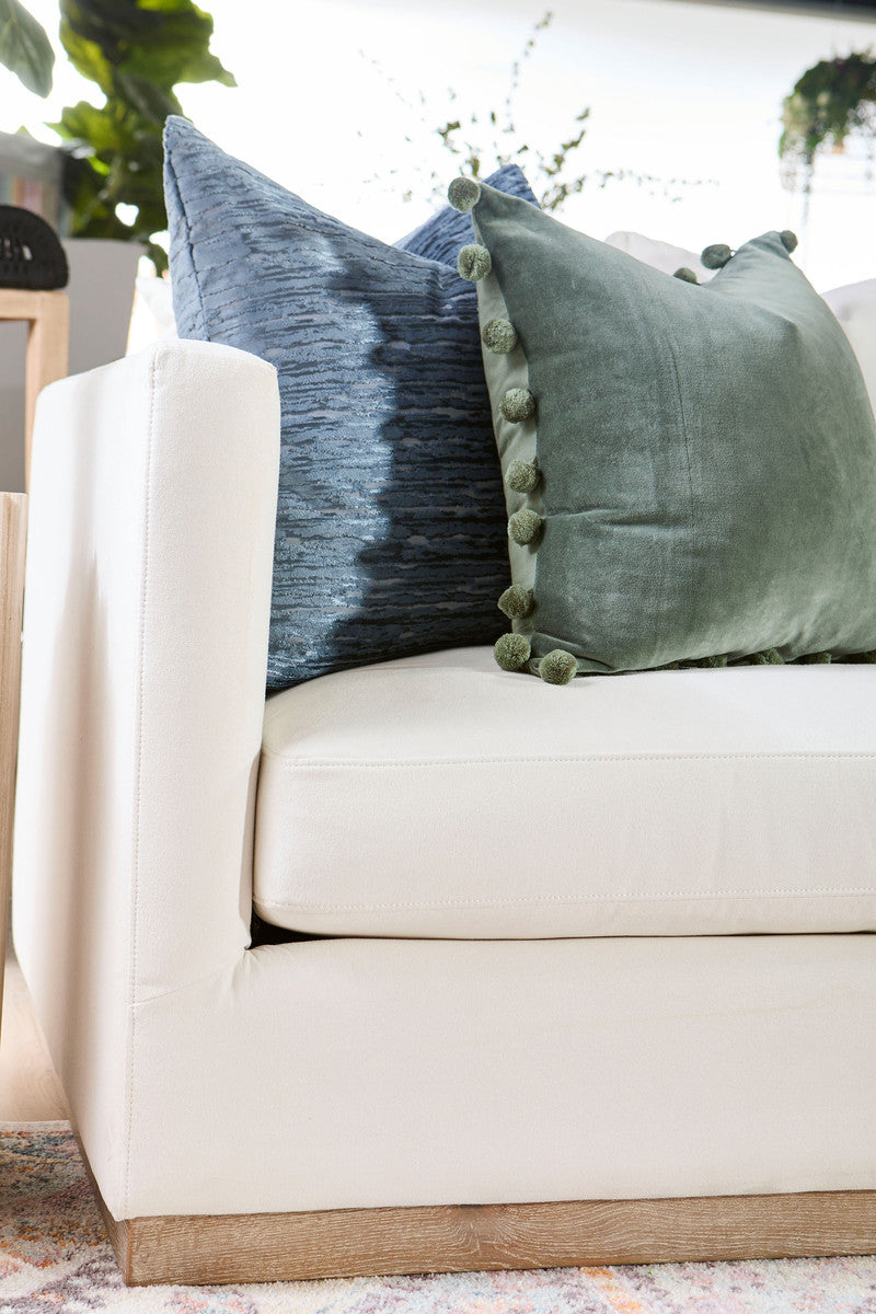 Siena 96" Plinth Base Sofa in Livesmart Machale-Ivory, Natural Gray Oak from Essentials For Living - Luna Furniture