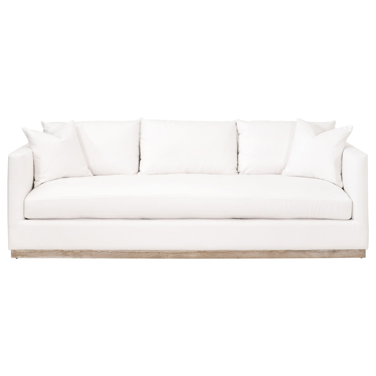 Siena 96" Plinth Base Sofa in Livesmart Machale-Ivory, Natural Gray Oak from Essentials For Living - Luna Furniture