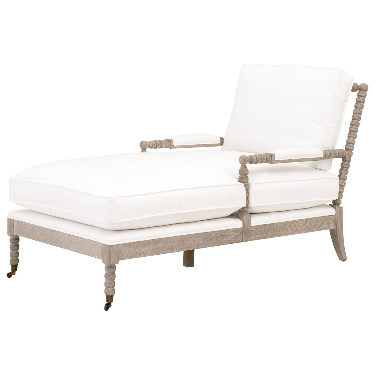 Rouleau Chaise Lounge in Livesmart Peyton-Pearl, Natural Gray Oak from Essentials For Living - Luna Furniture