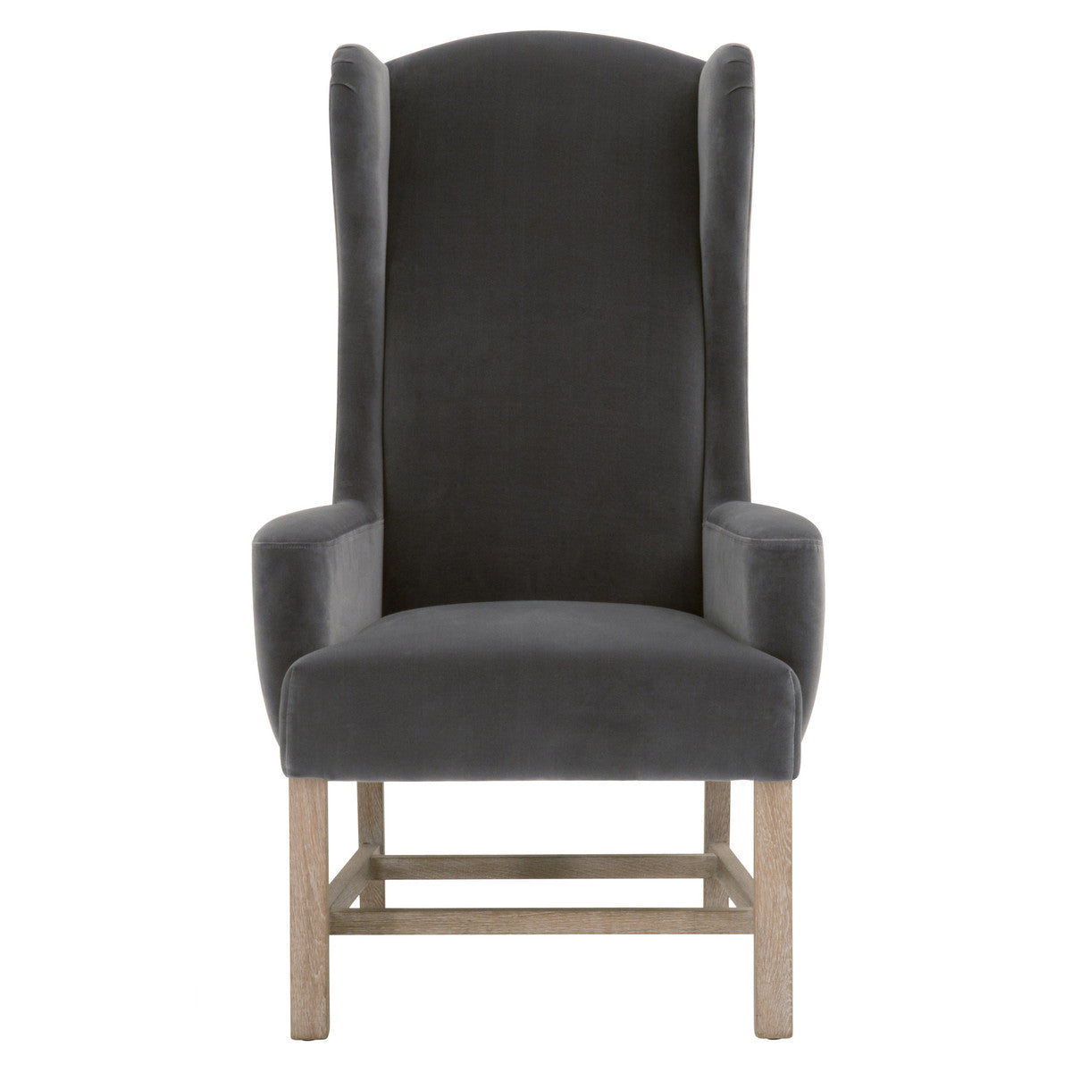 Bennett Arm Chair in Dark Dove Velvet, Natural Gray Oak from Essentials For Living - Luna Furniture