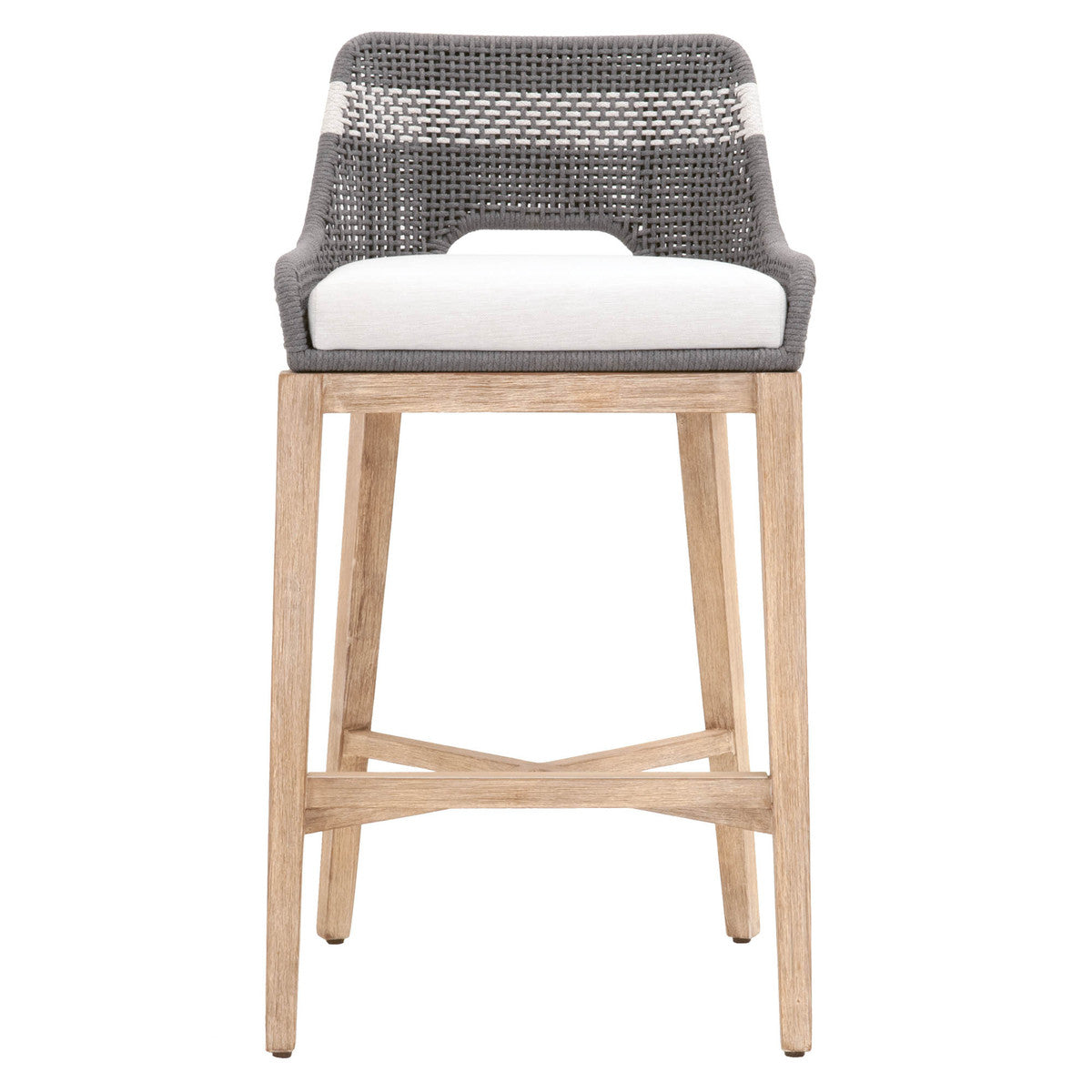 Tapestry Barstool in Dove Flat Rope, White Speckle Stripe, Performance White Speckle, Natural Gray Mahogany from Essentials For Living - Luna Furniture