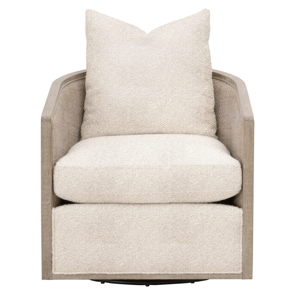 Mcguire Swivel Club Chair in Livesmart Gellar-Jute, Natural Gray Oak & Cane from Essentials For Living - Luna Furniture