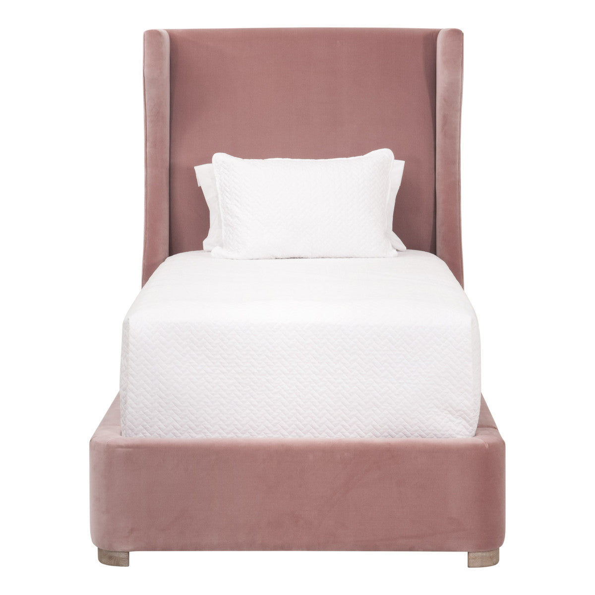 Balboa Twin Bed in Petal Velvet, Natural Gray Oak from Essentials For Living - Luna Furniture