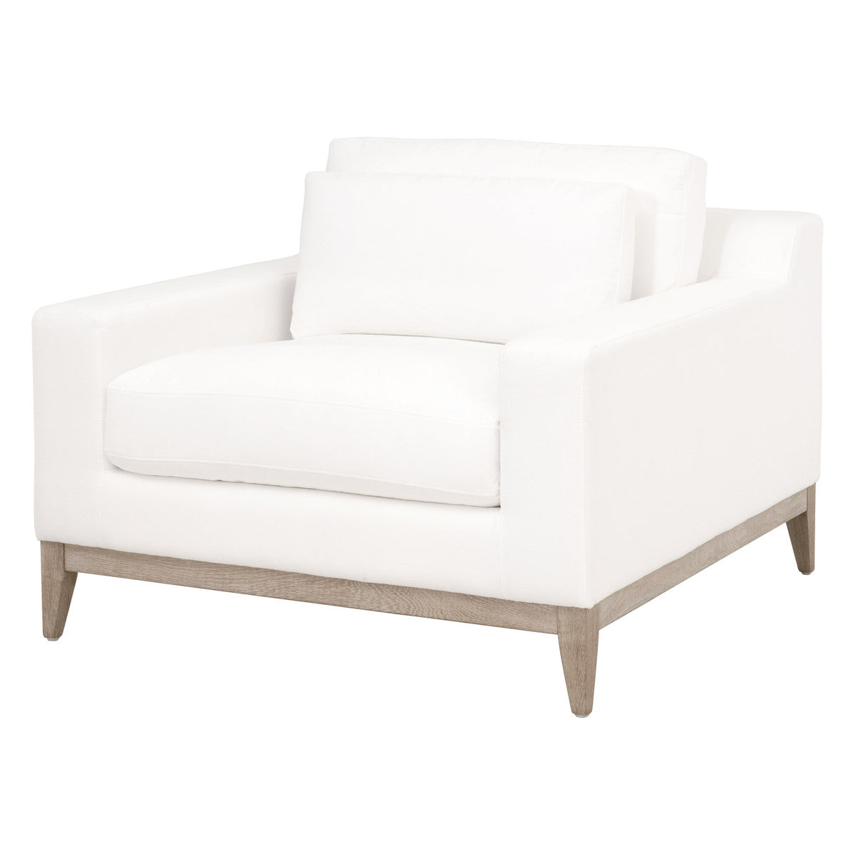 Vienna Track Arm Sofa Chair in Livesmart Peyton-Pearl, Natural Gray Oak from Essentials For Living - Luna Furniture