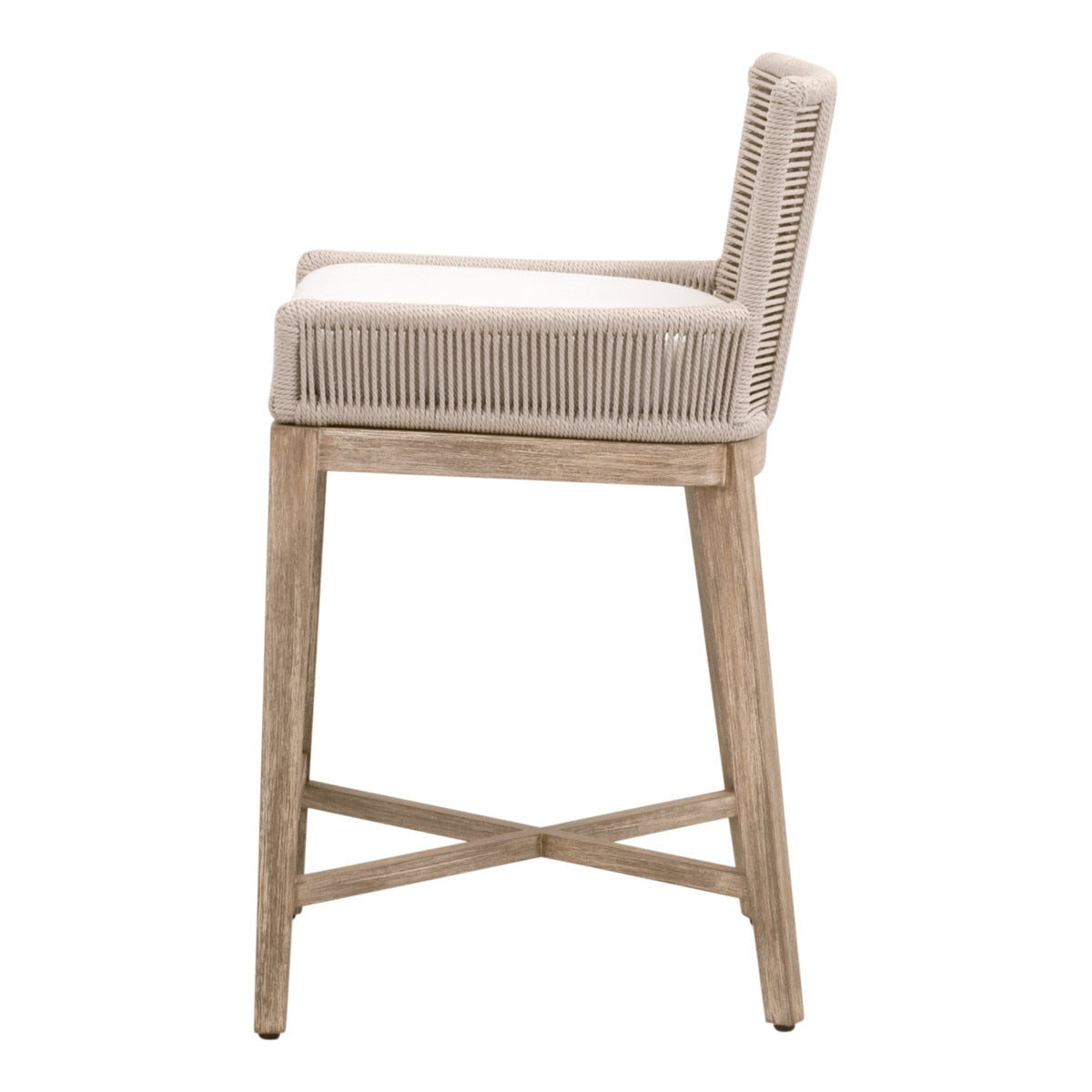 Overlay Counter Stool in Oyster Twist Rope, Livesmart Peyton-Pearl, Natural Gray Mahogany from Essentials For Living - Luna Furniture