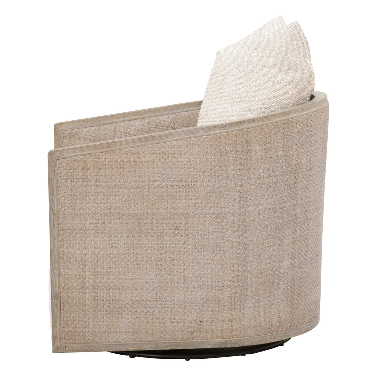 Mcguire Swivel Club Chair in Livesmart Gellar-Jute, Natural Gray Oak & Cane from Essentials For Living - Luna Furniture