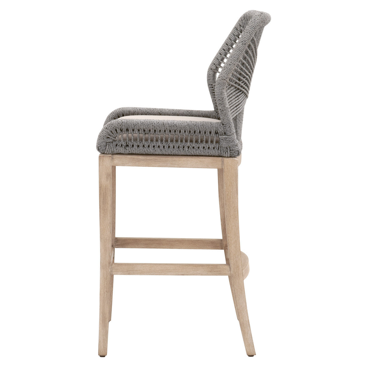 Loom Barstool in Platinum Rope, Light Gray, Natural Gray Mahogany from Essentials For Living - Luna Furniture