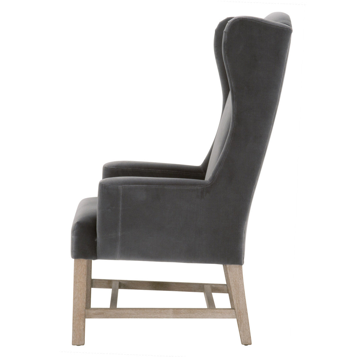 Bennett Arm Chair in Dark Dove Velvet, Natural Gray Oak from Essentials For Living - Luna Furniture