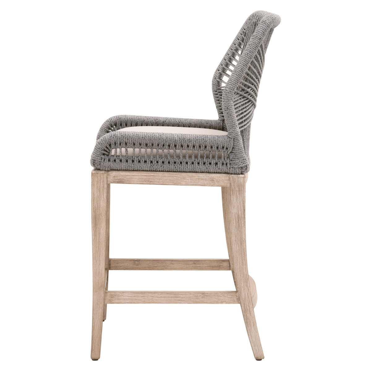 Loom Counter Stool in Platinum Rope, Light Gray, Natural Gray Mahogany from Essentials For Living - Luna Furniture