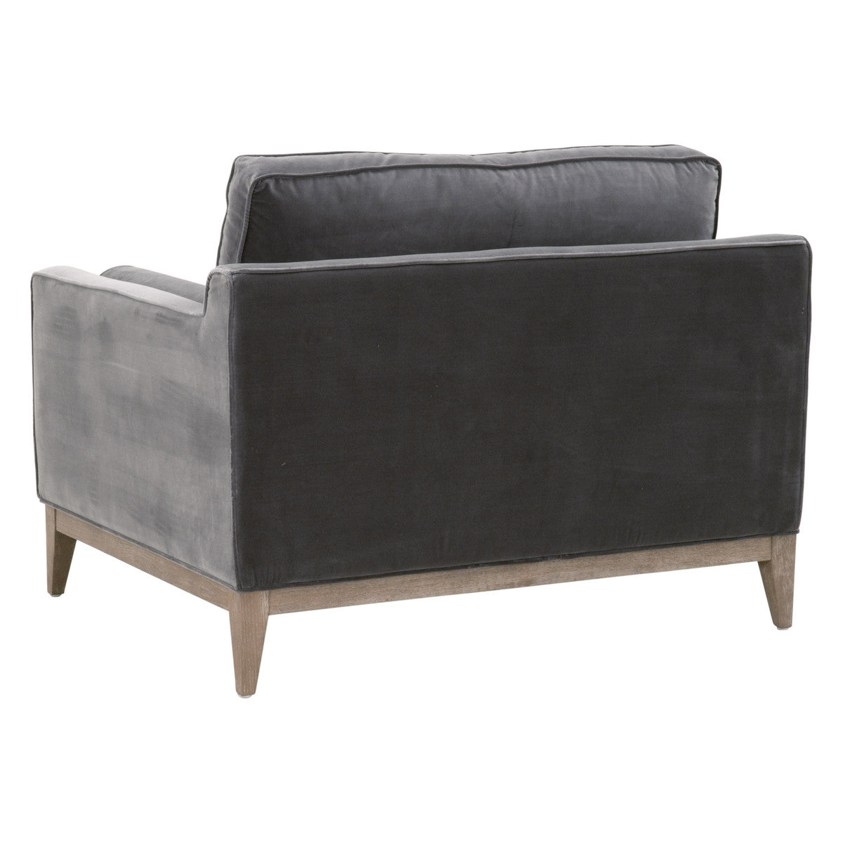 Parker Post Modern Sofa Chair in Dark Dove Velvet, Natural Gray Oak from Essentials For Living - Luna Furniture