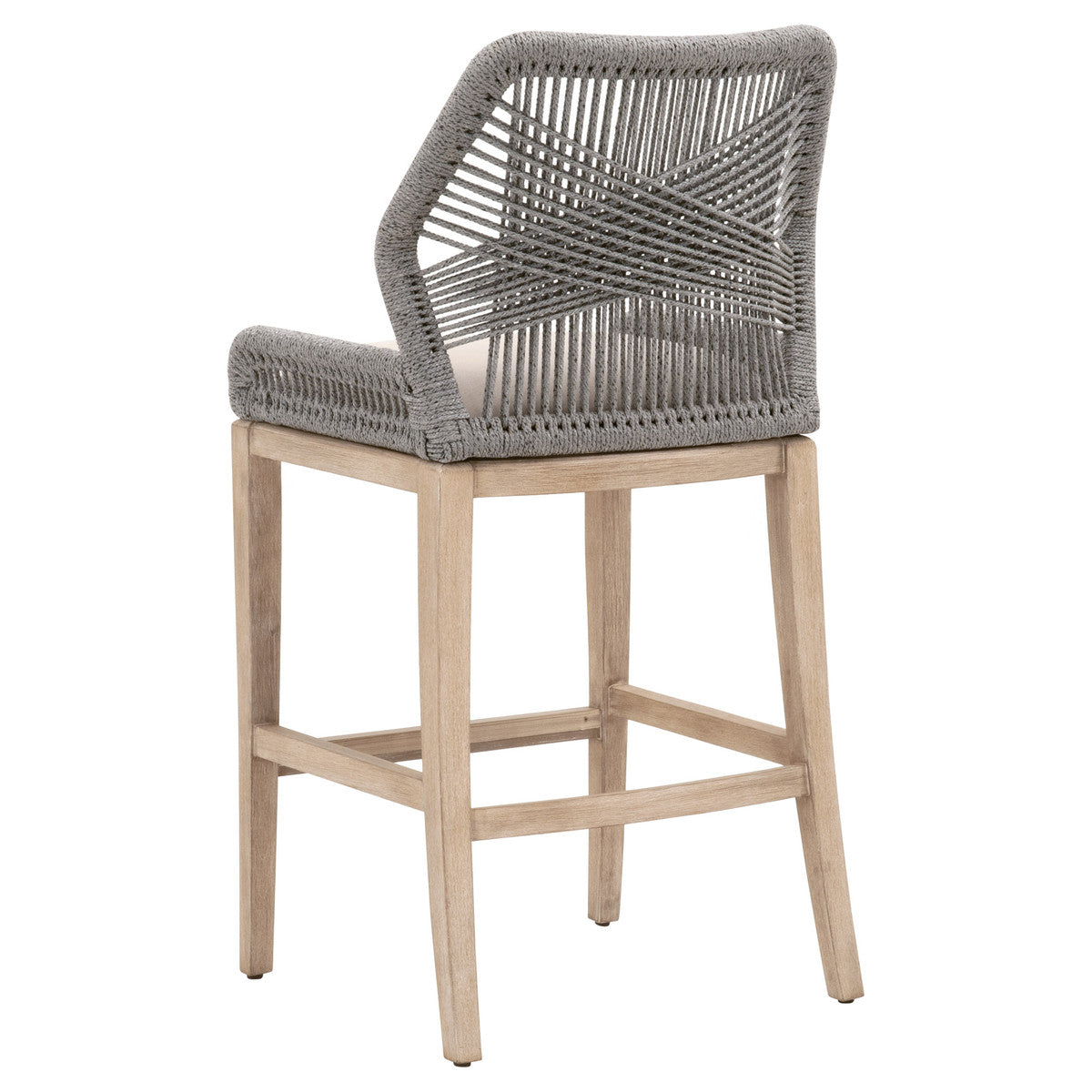 Loom Barstool in Platinum Rope, Light Gray, Natural Gray Mahogany from Essentials For Living - Luna Furniture