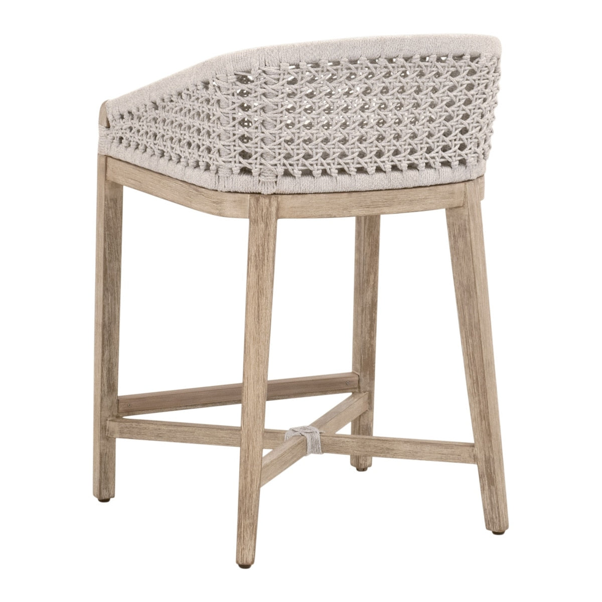 Montecito Counter Stool in White Speckle Round Rope, Livesmart Peyton-Pearl, Natural Gray Mahogany from Essentials For Living - Luna Furniture